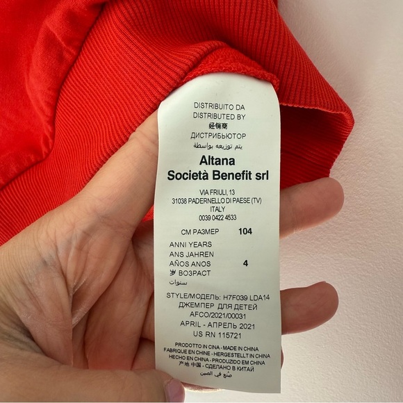 Moschino Kids Red Bear Sweatshirt Size 4 - Picture 6 of 6